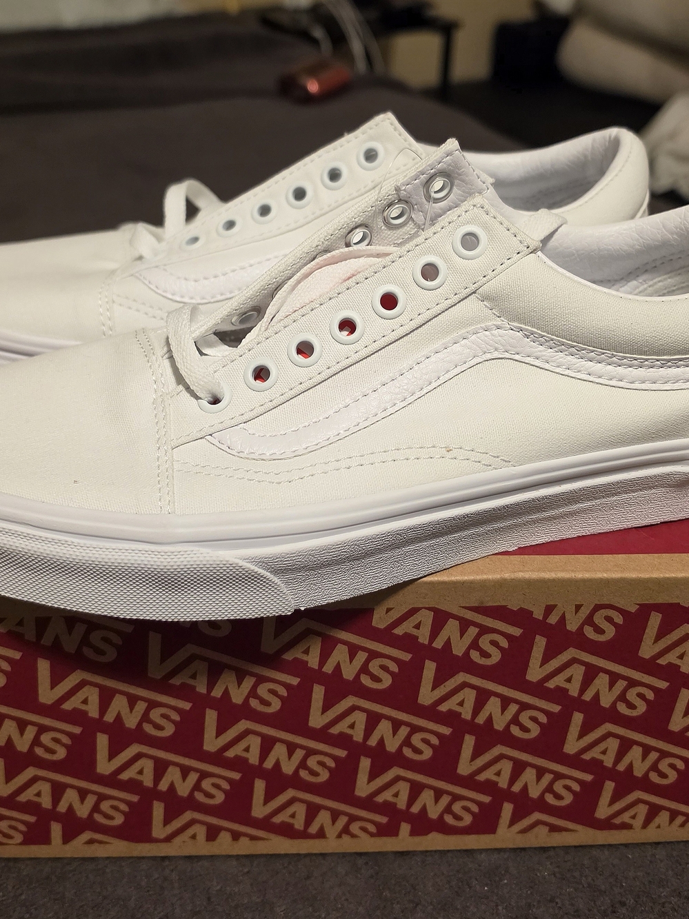 Vans Men's White Low-Top Canvas Sneakers